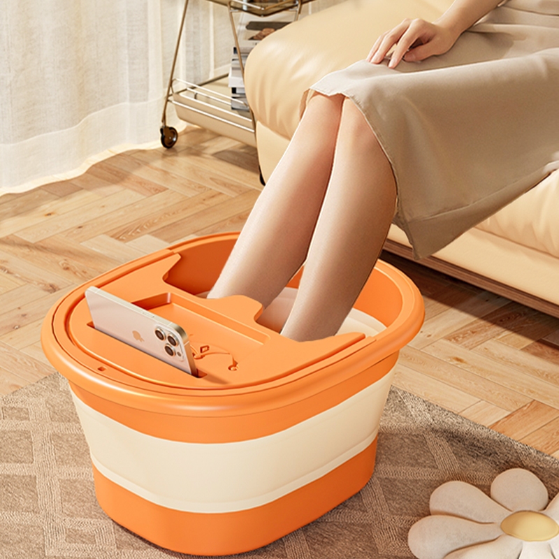 Balde Bacia Dobrável Portátil Para Relaxamento Hidromassagem dos Pés Massagem Agua Escalda