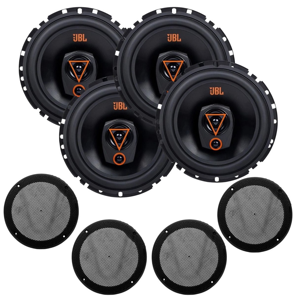 Kit 4 Alto Falantes 6  JBL Triaxial 6TRMS80 Multisystem 320W + 4 Telas Proteção 6  Preta