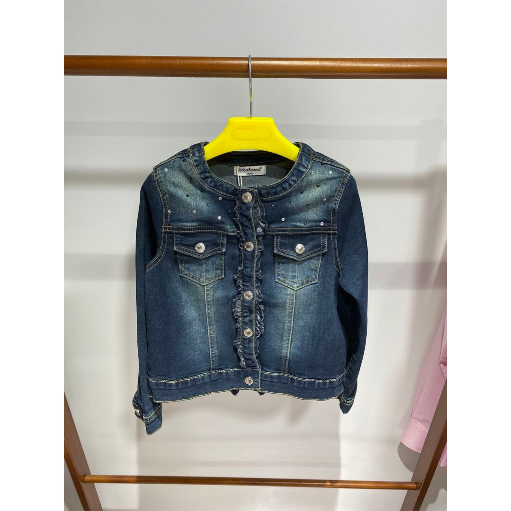 Primavera outono novo estilo Simba Nana roupas infantis meninas algodão elastano Micro-elástico lavado Denim jaqueta GJ7