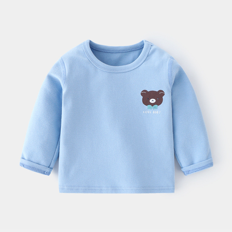 Bebê outono inverno pulôver camisa de fundo elástico puro algodão confortável velo 03 anos de idade bebê outono inverno