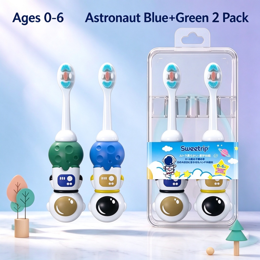 Escova De Dentes Infantil Sweetrip Cartoon Astronaut Soft Hair Para Idades De 3 A 12 Anos