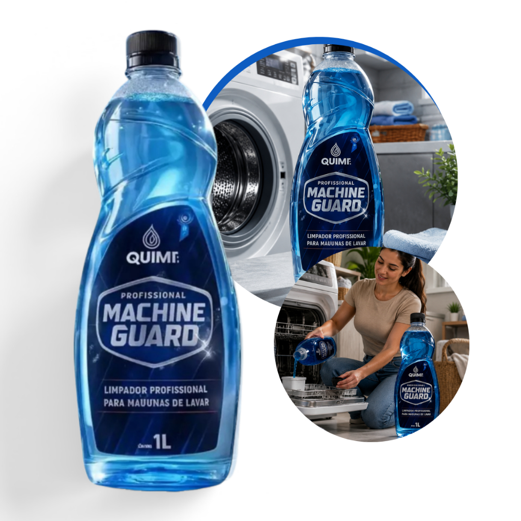 Limpador Máquina de Lavar Louça Roupa Remove Resíduos Profissional  Machine Guard 1 Litro