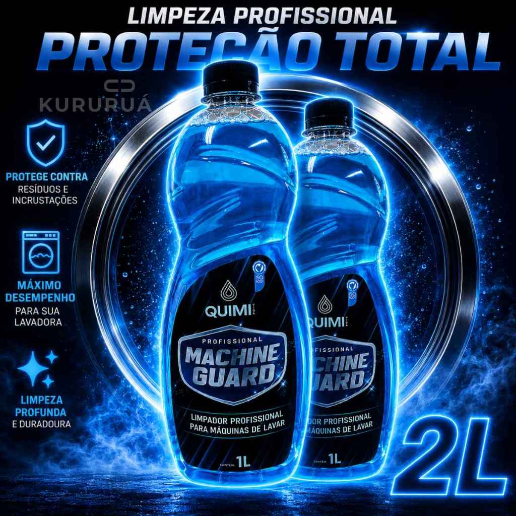Limpador Máquina de Lavar Louça Roupa Remove Resíduos Desengordurante Higienizador Machine Guard 1 Litro