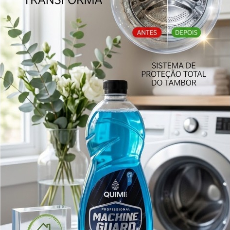Limpa Máquina de Lavar Machine Guard 1L Quimi | Higienizador Profissional para Tambor
