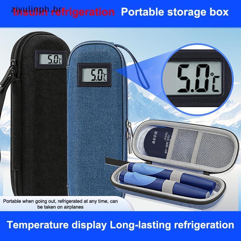 ziyulinph Insulin Cooler Travel Case Com Display Digital Bolsa Organizadora Médica De Resfriamento Rápido Para Climas Ma