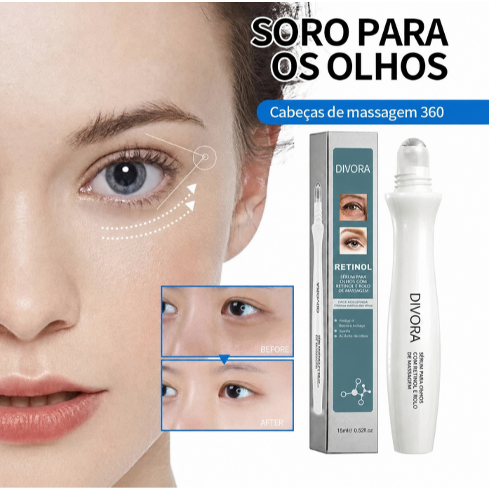 Retinol Anti-Rugas Selante Creme Para Os Olhos Desbota Linhas Finas Hidratante Cuidados Massagem Roll-on 15ml
