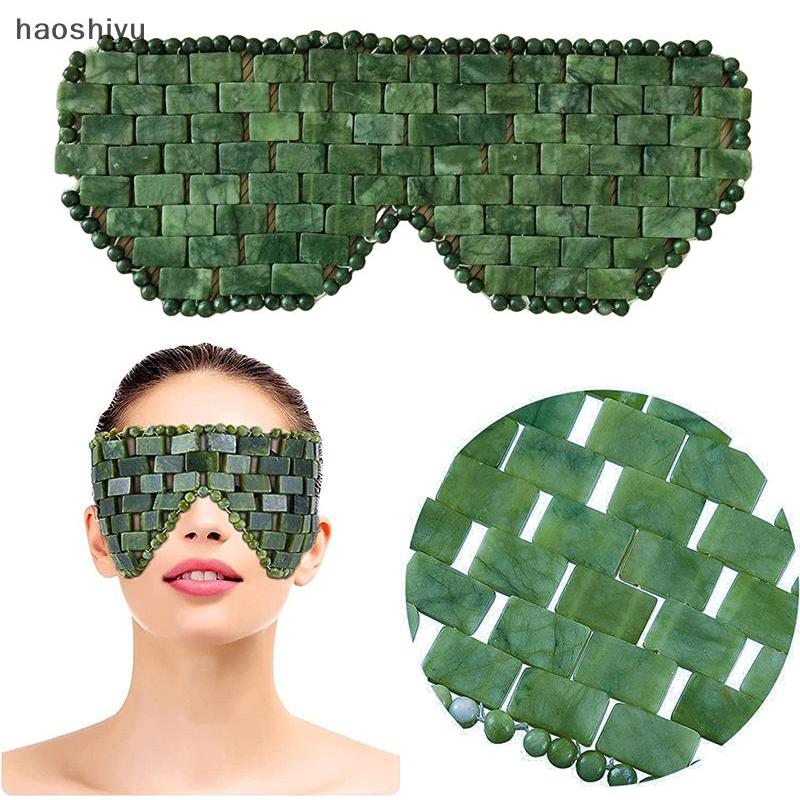 HAO Reutilizável Natural Carbonatoite Máscara De Olho Massageador Jade Relaxar Ferramentas De Massagem Do Sono Cuidados