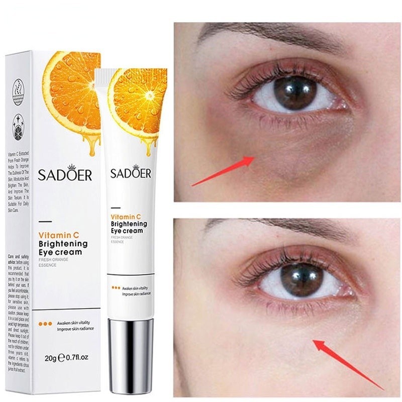 Vitamina C Remover Círculos Escuros Creme Oftálmico Anti-Rugas Massagem Firmeza Instantânea Reparo Brilhante Cuidados Co