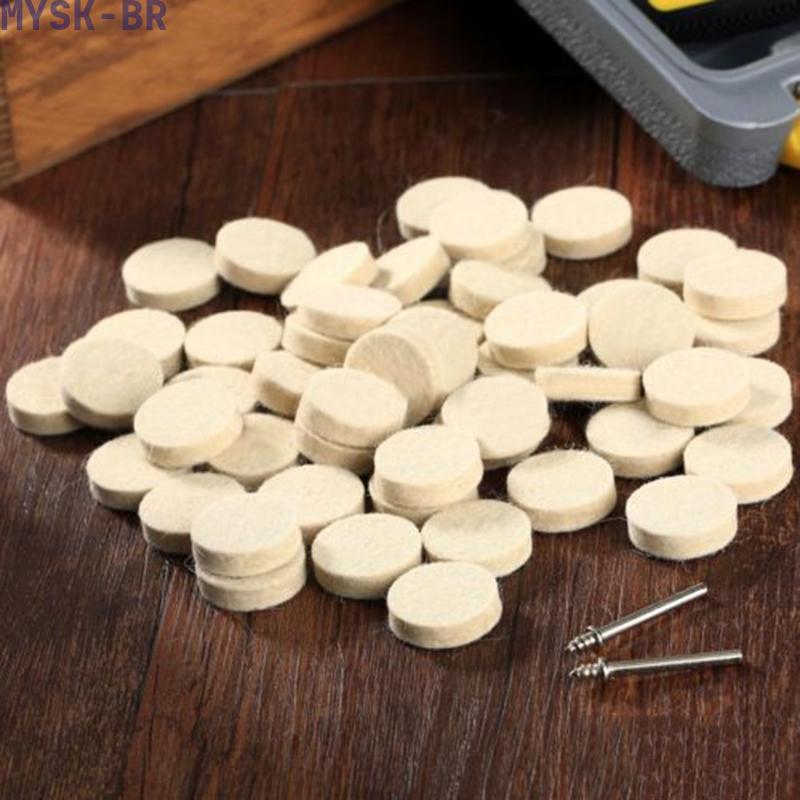 [MYSK]50x Wool Felt Polishing Buffing Wheel Set For Power Tool 25mm X 8mm Durable