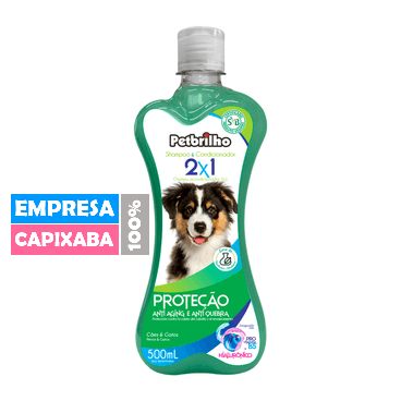 Shampoo e Condicionador 2 em 1 Petbrilho anti aging e anti quebra