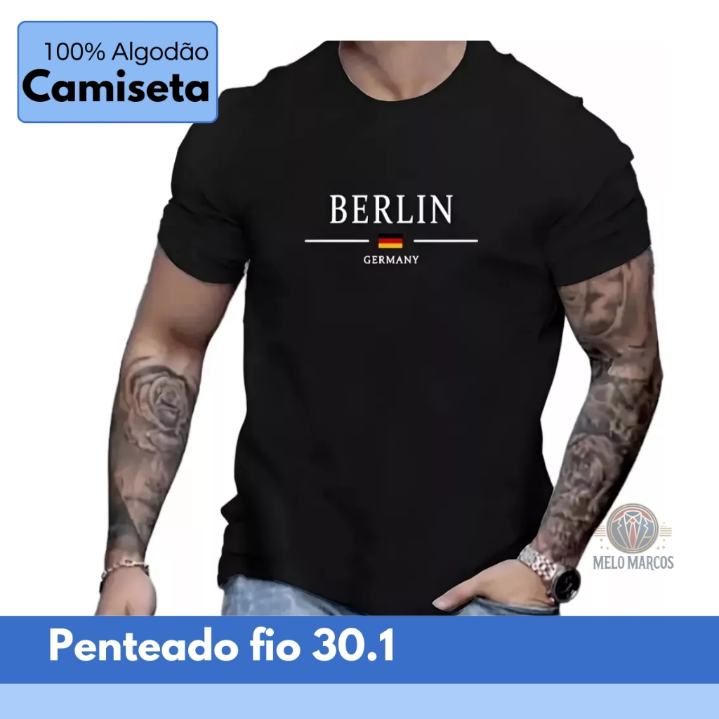Camiseta Básica Masculina T-shirt Germany Berlin