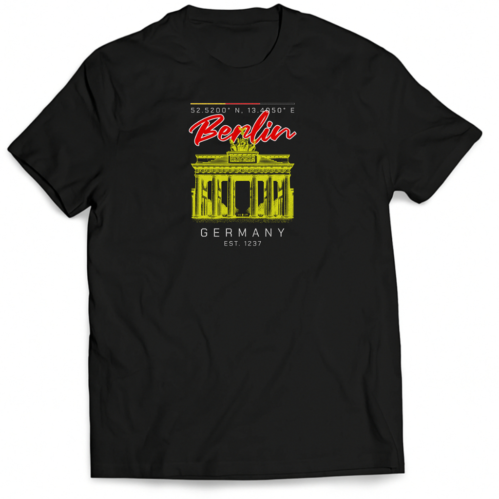 Camiseta Berlin Alemanha Básica 100% Algodão Unissex Camisa Ponto Turístico