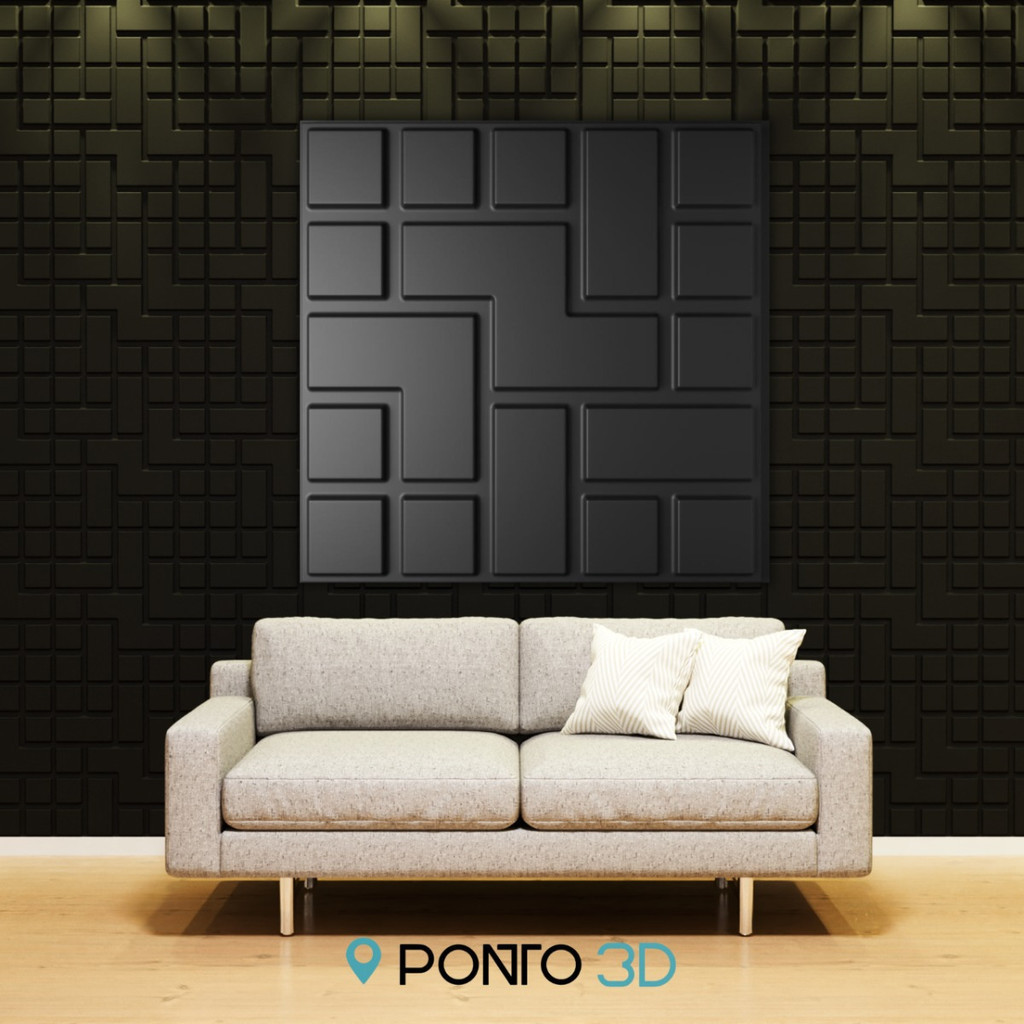 Kit 10 Placas 3D PVC AutoAdesivas Berlin - Revestimento de Parede - 30x30cm