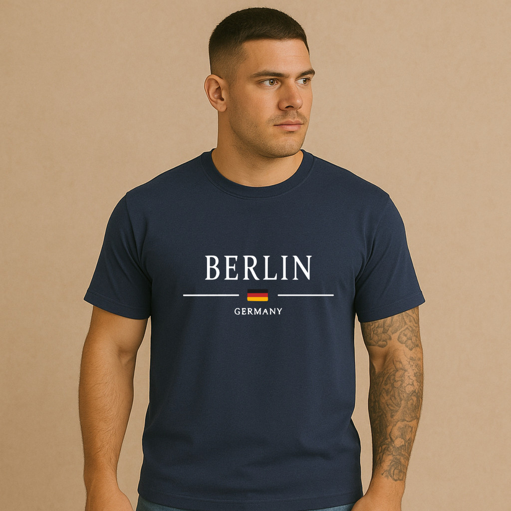 Camiseta Masculina Berlin 100% Algodão 30.1 Moda Premium