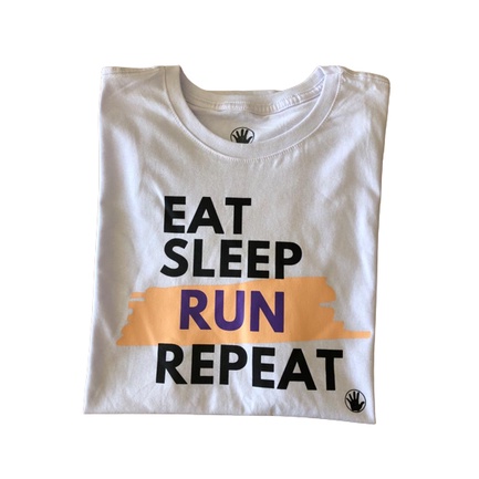 Camiseta Frases Corrida Algodão Running Eat Sleep Run