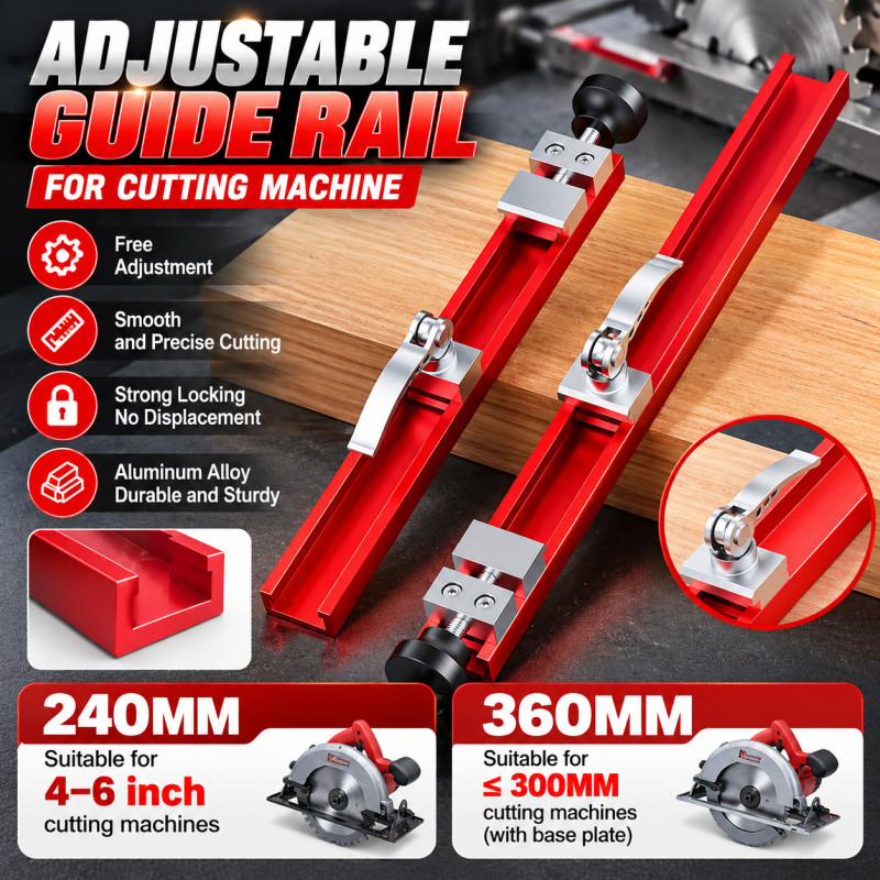Woodworking Adjustable Fence Ruler Aluminum Cutting Guide for Board Edge Positioning