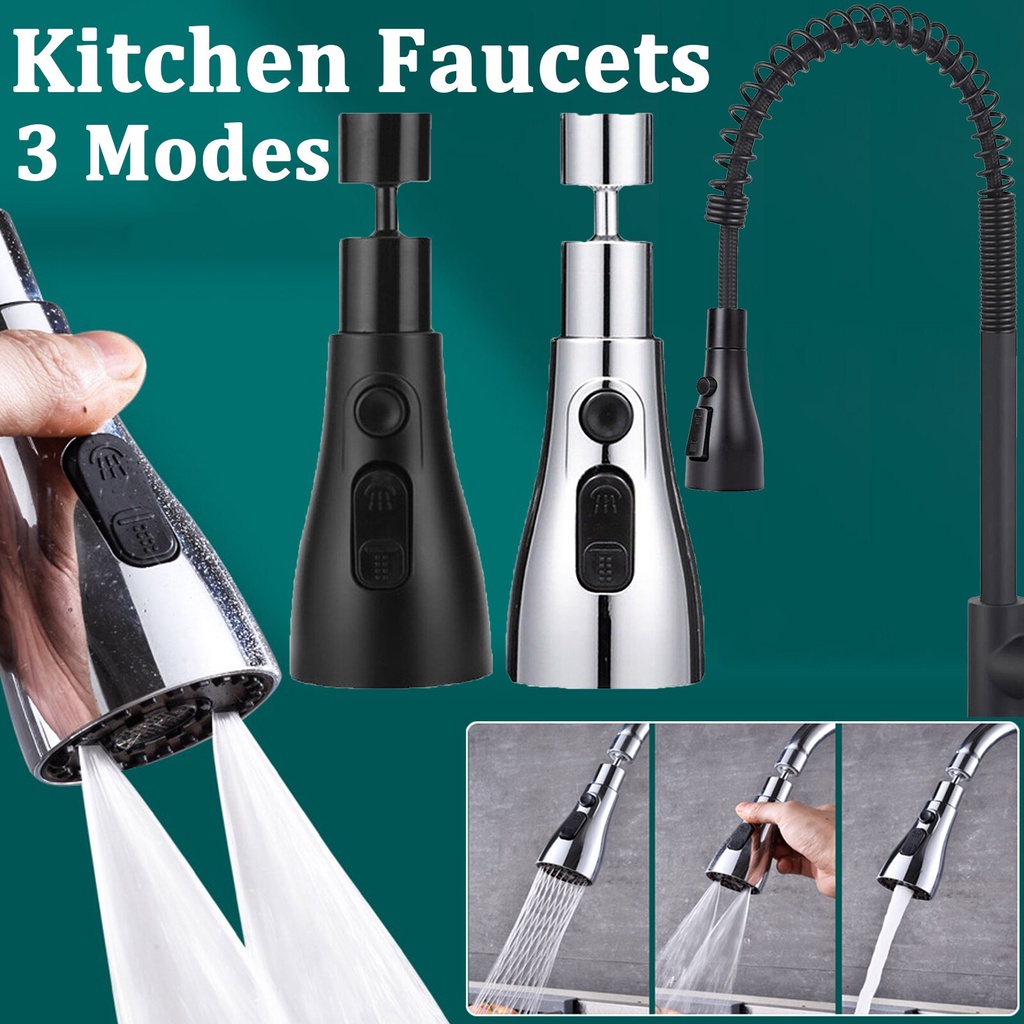 3 Modos Torneira De Cozinha Com Chuveiro Flexível 360 ° Botão Rotativo De Alta Pressão W/Faucet Sprayer Substituição Da