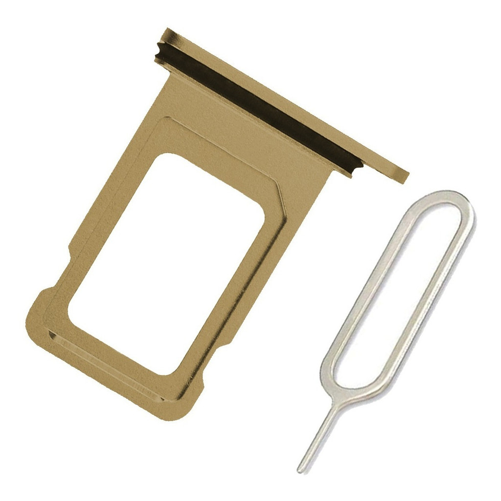 Gaveta de Chip Compatível iPhone XS Max Dourado | Bandeja SIM Card + Chavinha