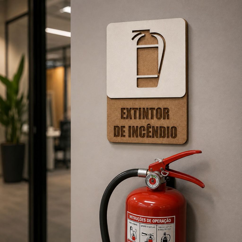 Placa de Extintor em MDF de Alta Qualidade