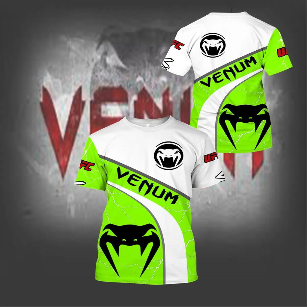 Camiseta Masculina De Manga Curta Para Treinamento Esportivo Venum UFC MMA Fighting Estampa Gráfica Atlética De Secagem