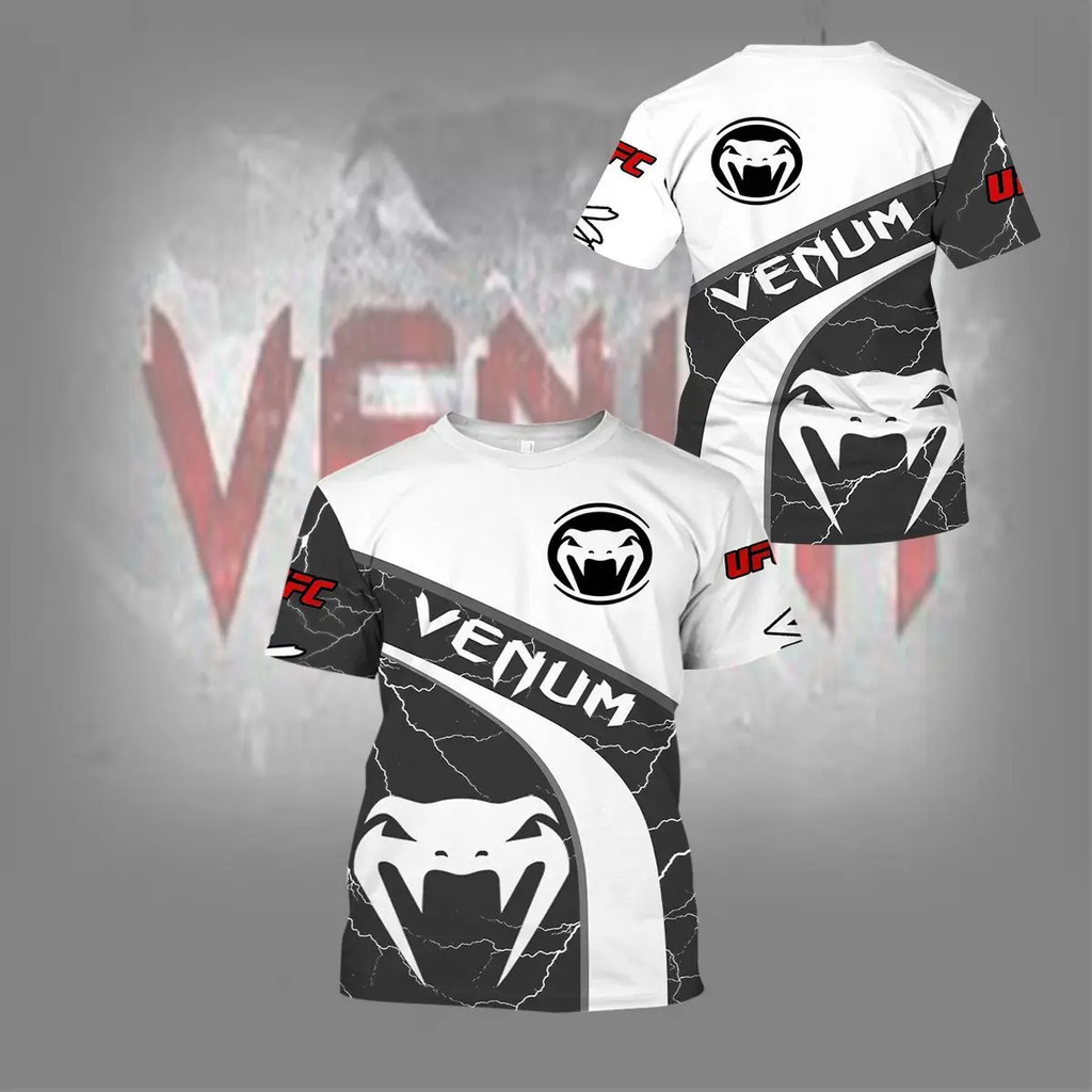 Camiseta Masculina De Manga Curta Para Treinamento Esportivo Venum UFC MMA Fighting Estampa Gráfica Atlética De Secagem