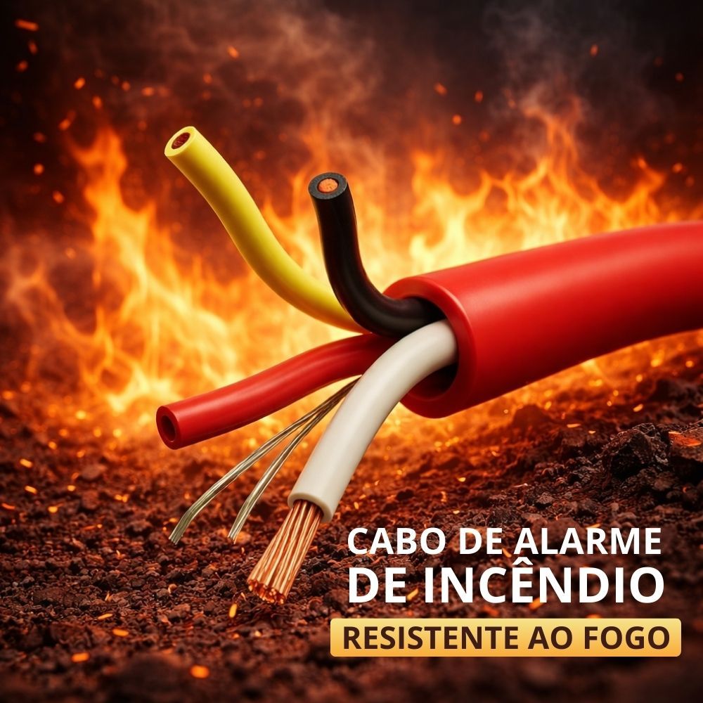 Cabo Alarme de Incendio 4 vias 2X1,50MM + 2X0,75MM 10 METROS