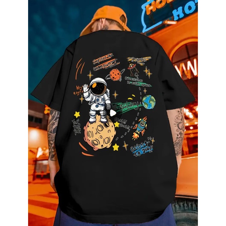 T shirt gráfica de verão casual para homem 