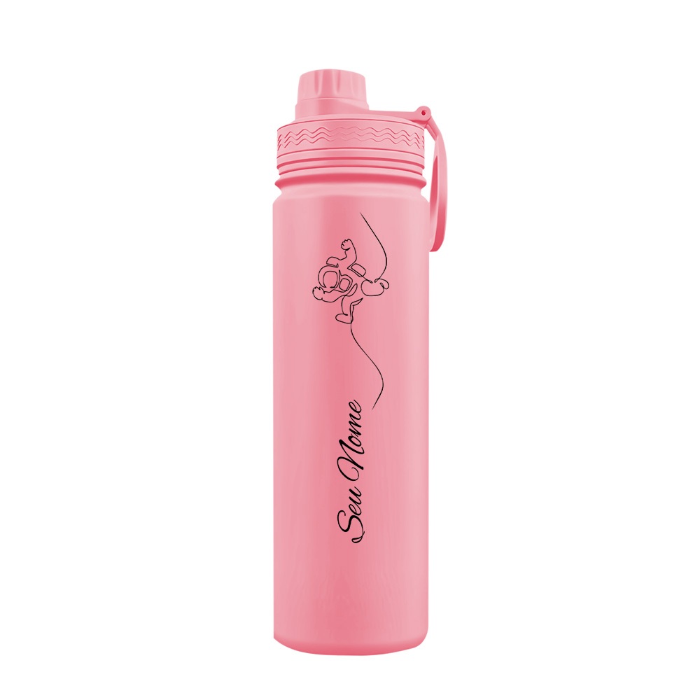 Garrafa Térmica Fresh Personalizada Com Alça Fine Lines Astronaut Com Nome