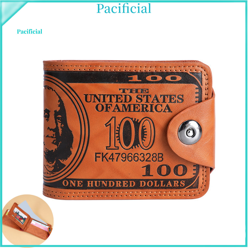 Compact Wallet Portable Card Holder Retro Bifold Faux Leather for Men Folding Short with Multiple Slots and Stylish for