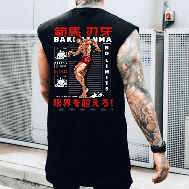 Regata Over Baki Hanma No Limits - Estampa Costas Anime Treino Gymwear