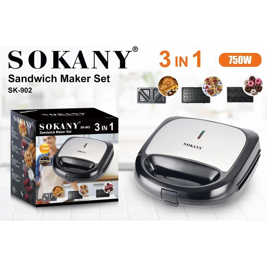 3 Em 1 Portátil Sanduicheiras Waffle Donuts Fast Antiaderente 110V/220V