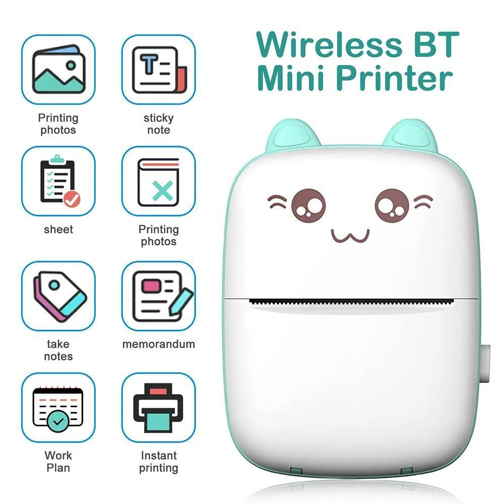 Mini Impressora De Adesivos Térmica Portátil Fabricante Bluetooth Sem Tinta Para Diário De Notas DIY Presente Crianças