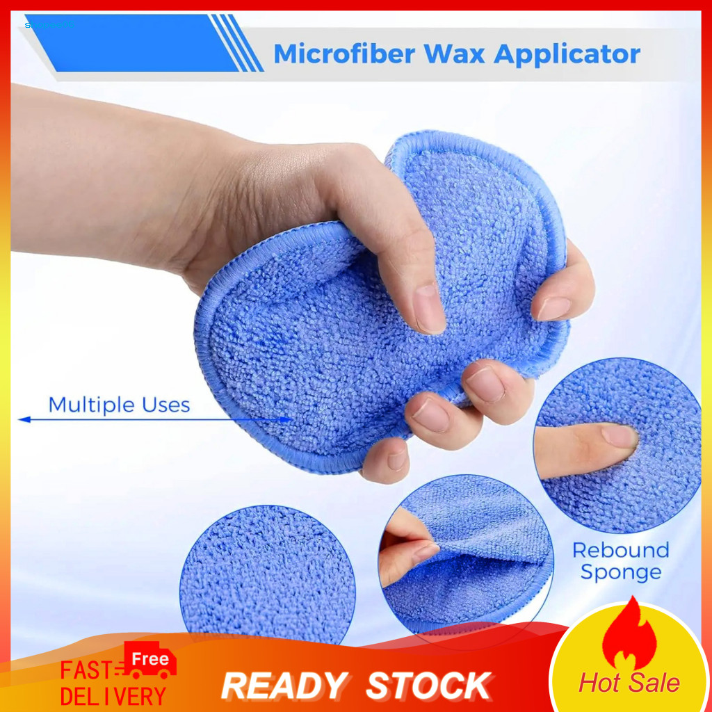 Car Waxing Kit 6pcs 5 Inch Wax Sponge Set Scratch Resistant Easy Grip High Absorbency Polishing Pads for Care and Detail