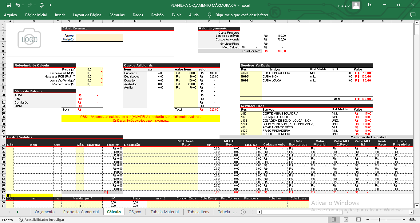 PLANILHA ORÇAMENTO MÁRMORARIA V.03
