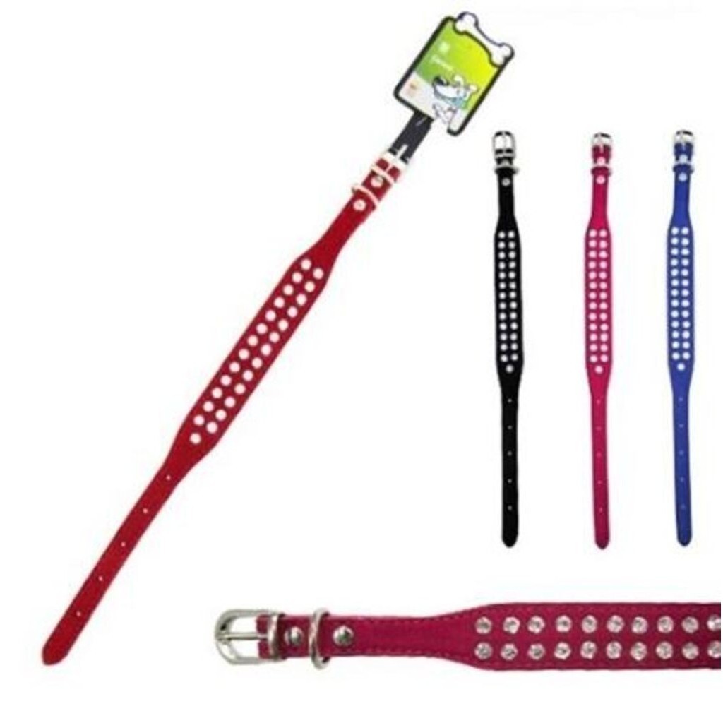 Coleira Ajustável Chic Dog Collar-Couro PU Durável , Conforto Para Cães Pequenos/Médios