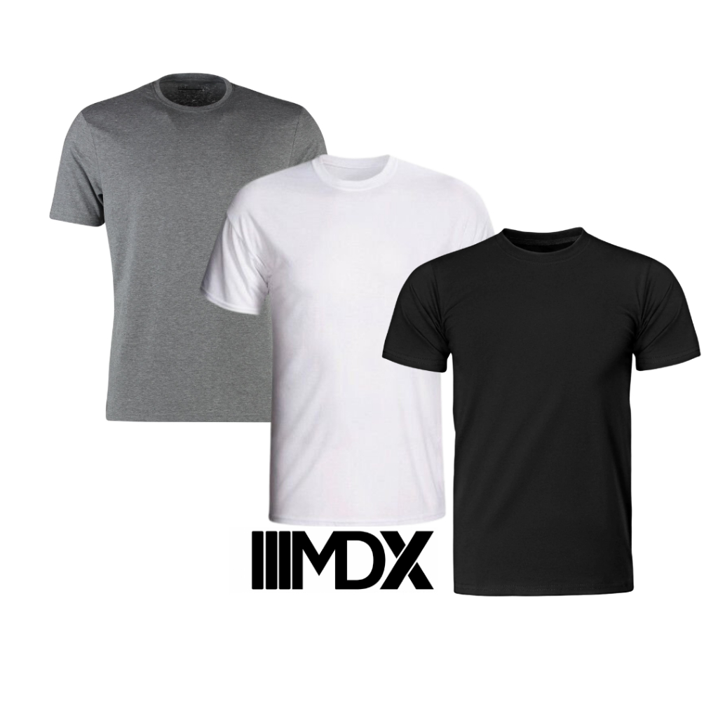 Kit 3 Camisetas Masculina Básica T-shirt Slim 100% Algodão MDX CLOTHING Promoção