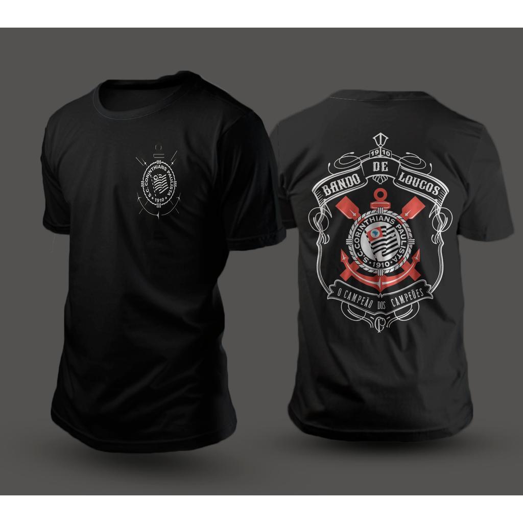 Camiseta Timão Gaviões da Fiel Um Bando de Loucos Camisa 100% Algodão Envio Imediato Polar Clothing Store