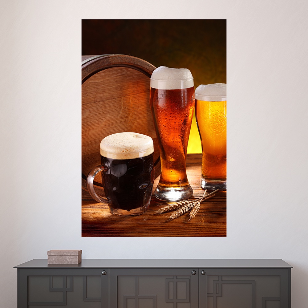 Painel Adesivo Decorativo de Parede Cerveja Bar Beer Casa Sala Quarto - 1495pn
