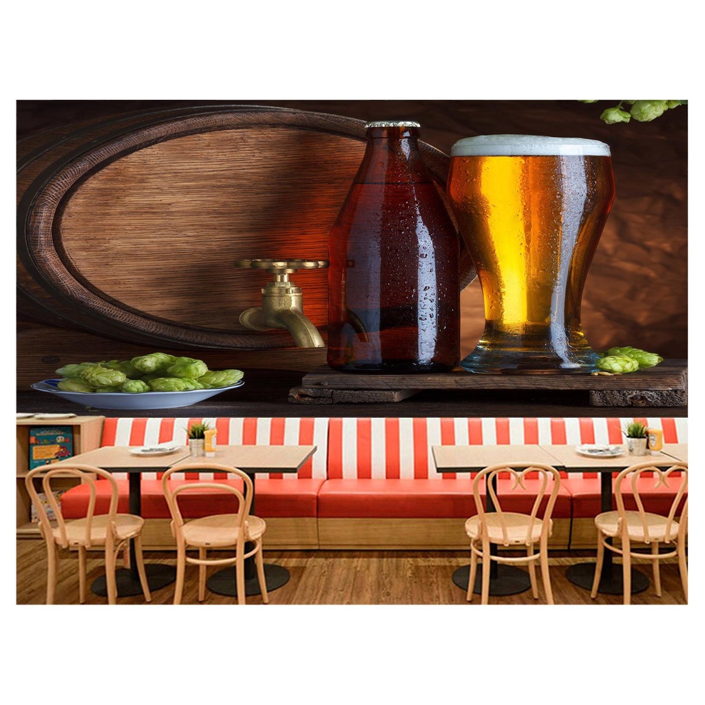papel de parede Cerveja bebida barril cevada 7,5m² AL170