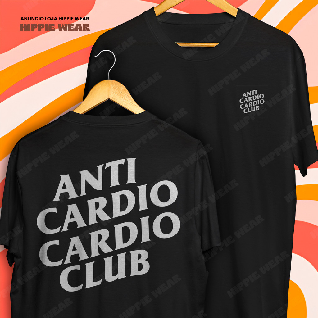 Camiseta Anti Cardio Cardio Club Fitness Running Academia Blusa Camisa 100% Algodão