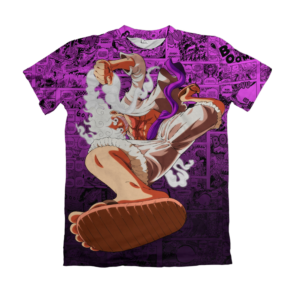 Camiseta Premium Mangá Luffy Gear 5 Running Anime One Piece