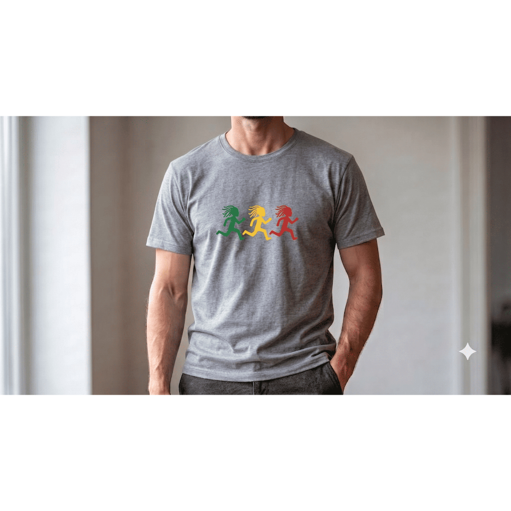Camiseta Reggae Masculina Rasta Running 100% Algodão Estampa Rastafári Casual