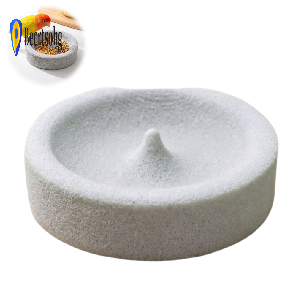 Volcanic Stone Bird Bowl Parrot Feeding Pumice Water – Spill-proof Cage Food Dish Weighted Feeder for Lovebirds Conure