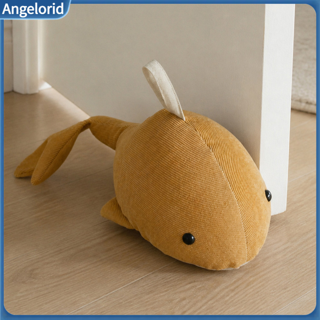 Plush Door Wedge Sand Filling Whale Doorstop Heavy Duty Fabric Sea Stopper for Home Bedroom Soft Weighted Decorative Hol
