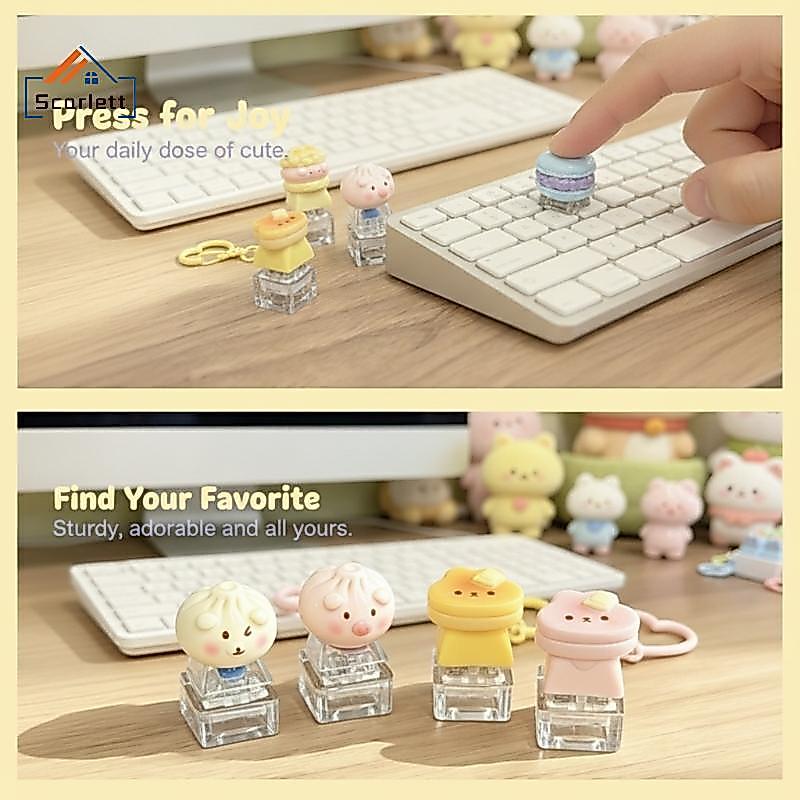 [Scarlett] Cartoon Rabbit Pig Dpression Toy Mini Fidget Clier Chaveiro Para Crianças E Adultos Alívio Diário Do Estresse