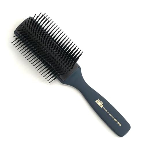 Vess Japan-made Blow Brush for Hairdressers, 9 Rows, Professional Use, Made by a Commercial Manufacturer, Antibacterial,