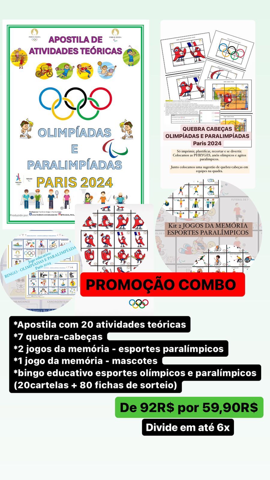 COMBO - OLIMPÍADAS E PARALIMPÍADAS 2024