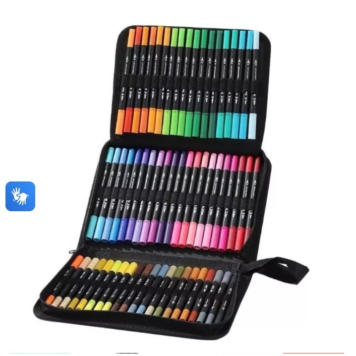 Conjunto Extenso de Canetas Coloridas com Estojo Portátil para Arte e Criatividade