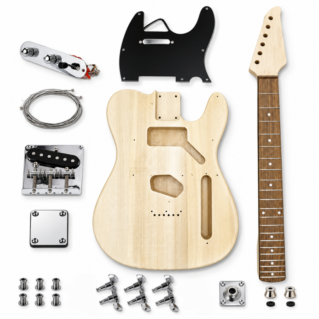 DIY TL electric guitar set, Oguman neck/yangmu body, 6-string electric guitar, DIY guitar set, Jatoba fingerboard