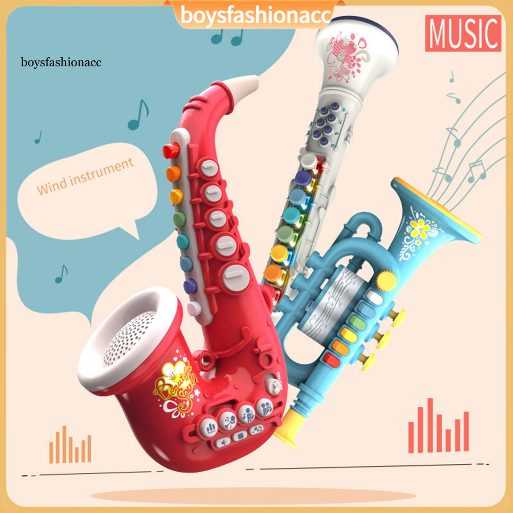 Electric Saxophone Toy for Kids with Light Effects 8 Musical Scales Functional Buttons – Early Education Instrument Ch